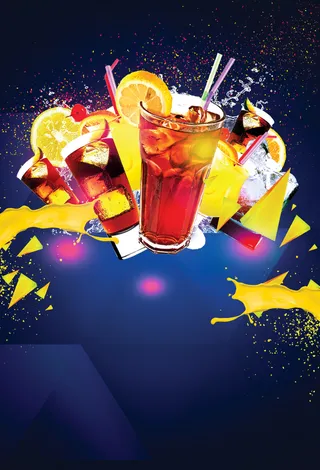 多彩缤纷冰爽夏日尽情畅饮海报高清