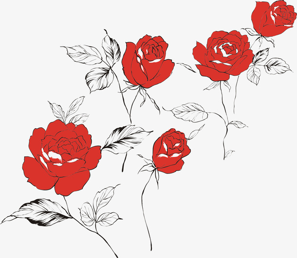 手绘花朵免抠