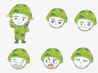 部队PPT卡通图标元素免抠