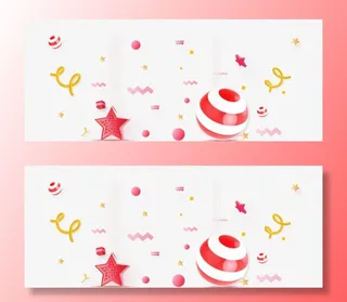 红色活动背景装饰免抠