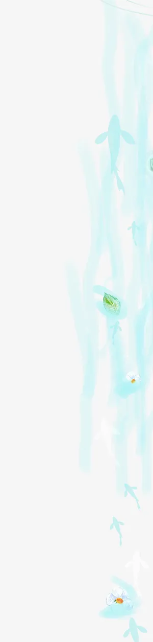 创意合成手绘蓝色梦幻的树木免抠