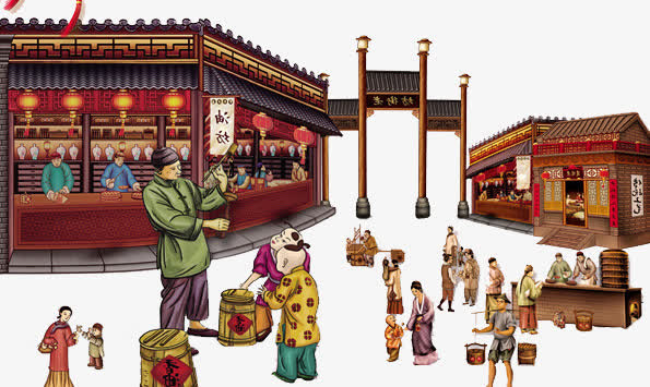 古代美食街免抠