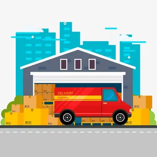 矢量配送的仓库下载免抠