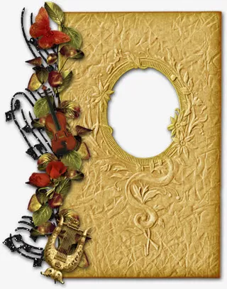 欧式雕刻底纹相框免抠