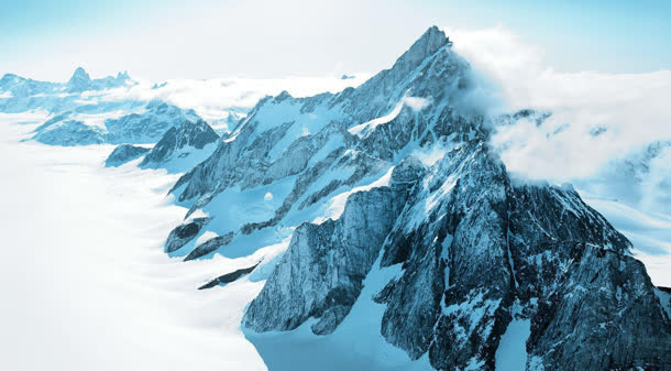 雪山格陵山脉岩石风景免抠