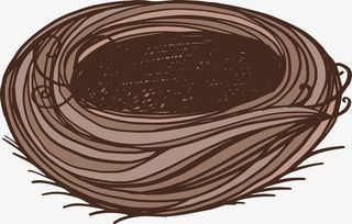 咖啡色的可爱小鸟窝免抠