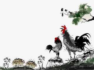 中国风鸡图案免抠
