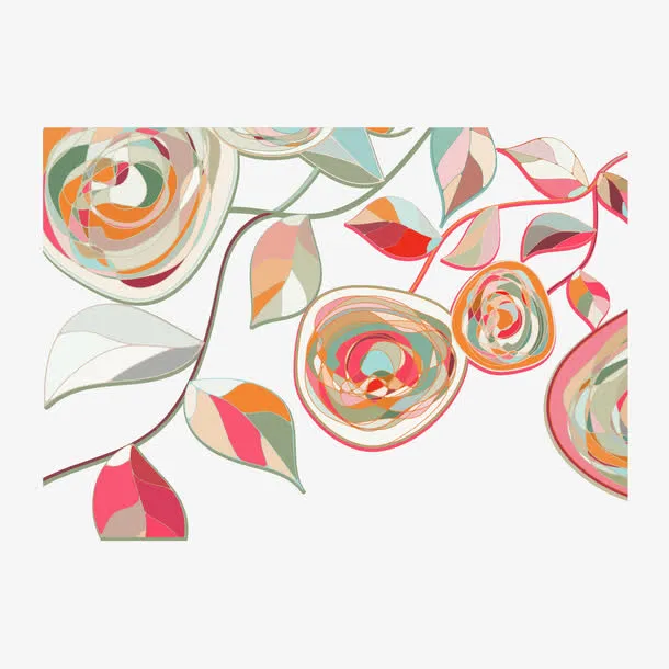 矢量几何拼凑玫瑰免抠