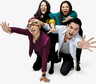 节日欢乐人物角度拍照姿势免抠