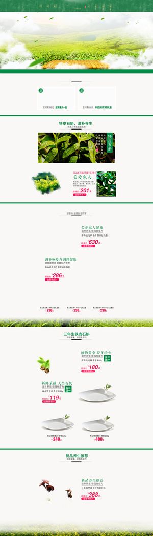 绿色天然养生食品店铺首页背景高清