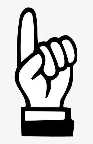 手绘食指点击手势图片免抠