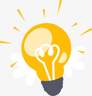 手绘卡通黄色灯泡免抠