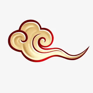 卡通金色立体祥云PNG图免抠