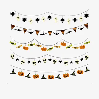 万圣节三角旗免抠