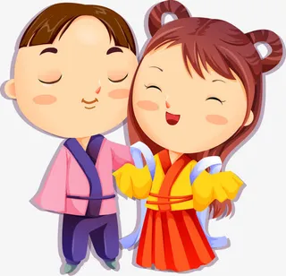卡通牛郎织女免抠
