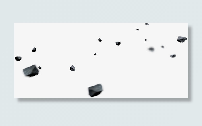 漂浮黑色石块游戏素材免抠
