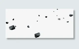 漂浮黑色石块游戏素材免抠