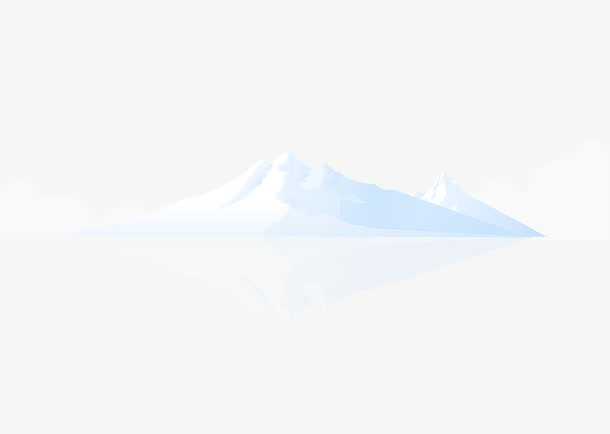蓝白色冰川免抠