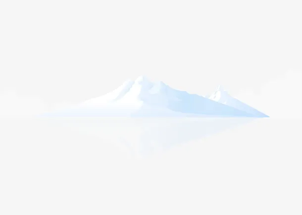 蓝白色冰川免抠
