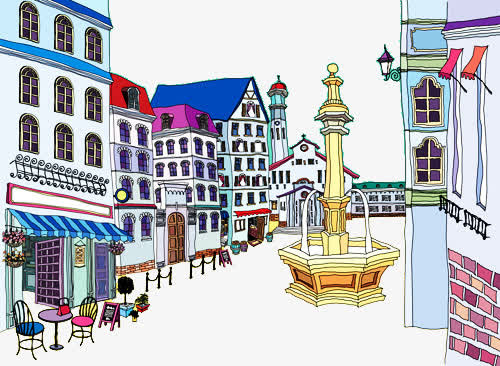 繁荣商业街免抠