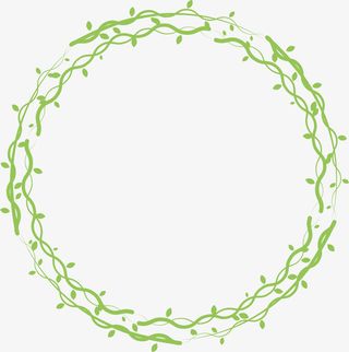 绿色春季树藤框架免抠