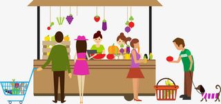 矢量图买水果免抠