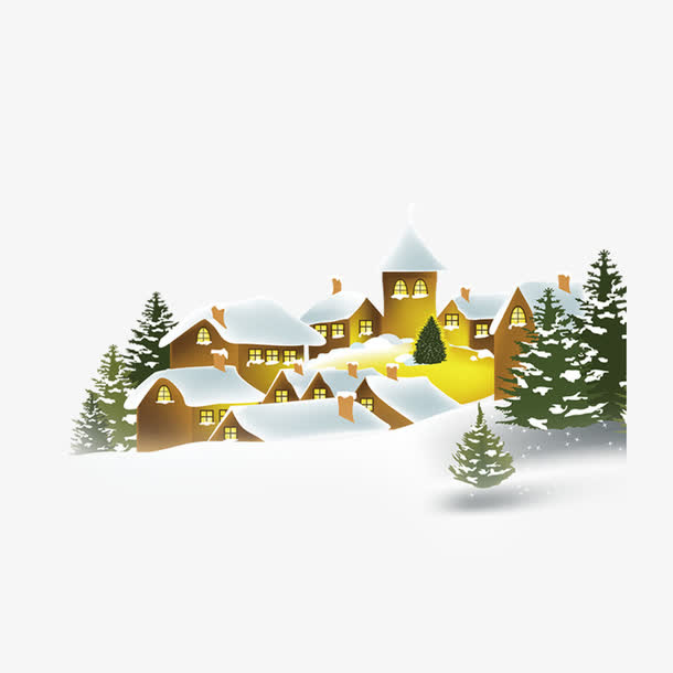 雪后房子免抠素材免抠