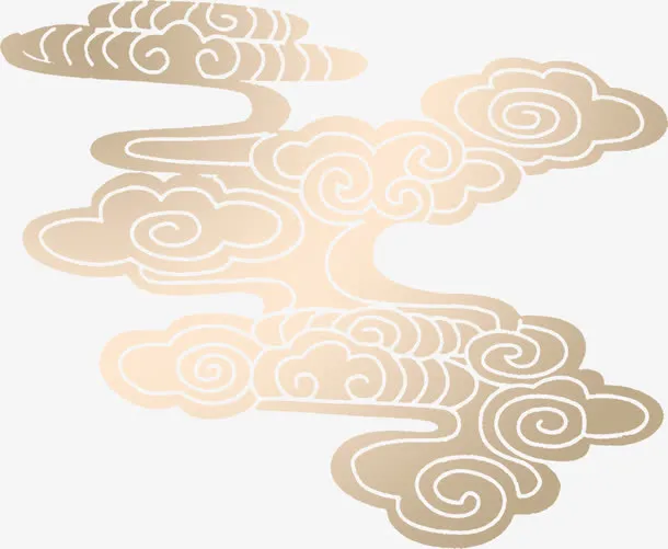 银色祥云图案纹饰中秋免抠