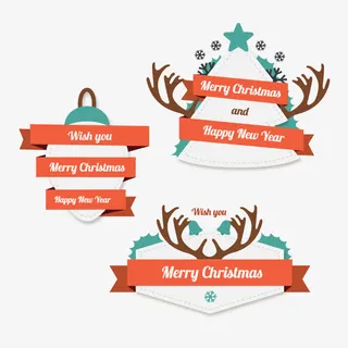 矢量圣诞节标签免抠