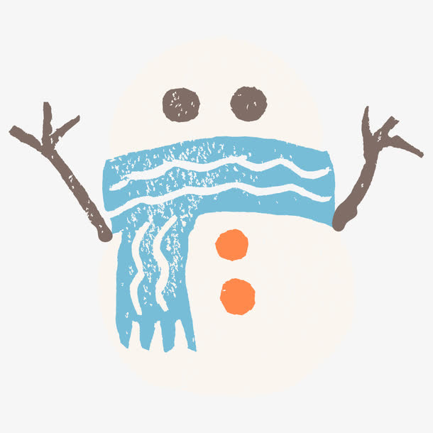 水彩雪人免抠