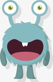 矢量图开心的小怪兽免抠