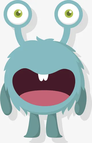 矢量图开心的小怪兽免抠