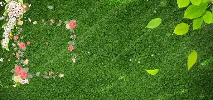 春女装清新绿色淘宝海报背景高清