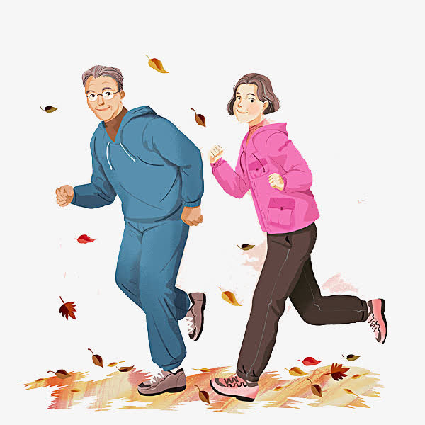 免抠卡通奔跑的男女免抠