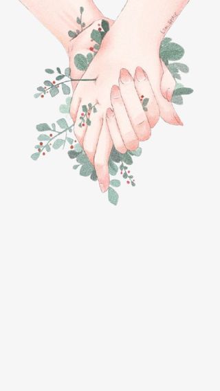 华枝春满 牵手古风花藤免抠