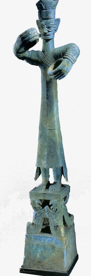 三星堆大型铜立人像免抠