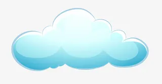 手绘卡通蓝色云朵免抠