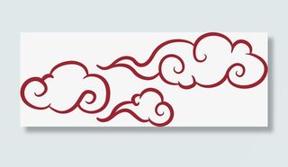 年货节素材 祥云中国风 红色云线条免抠