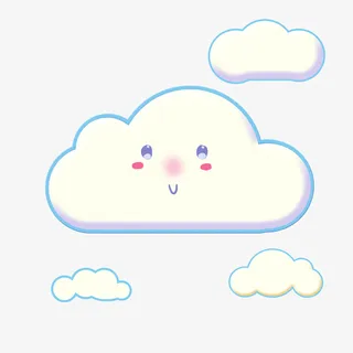云朵美好可爱卡通风格免抠
