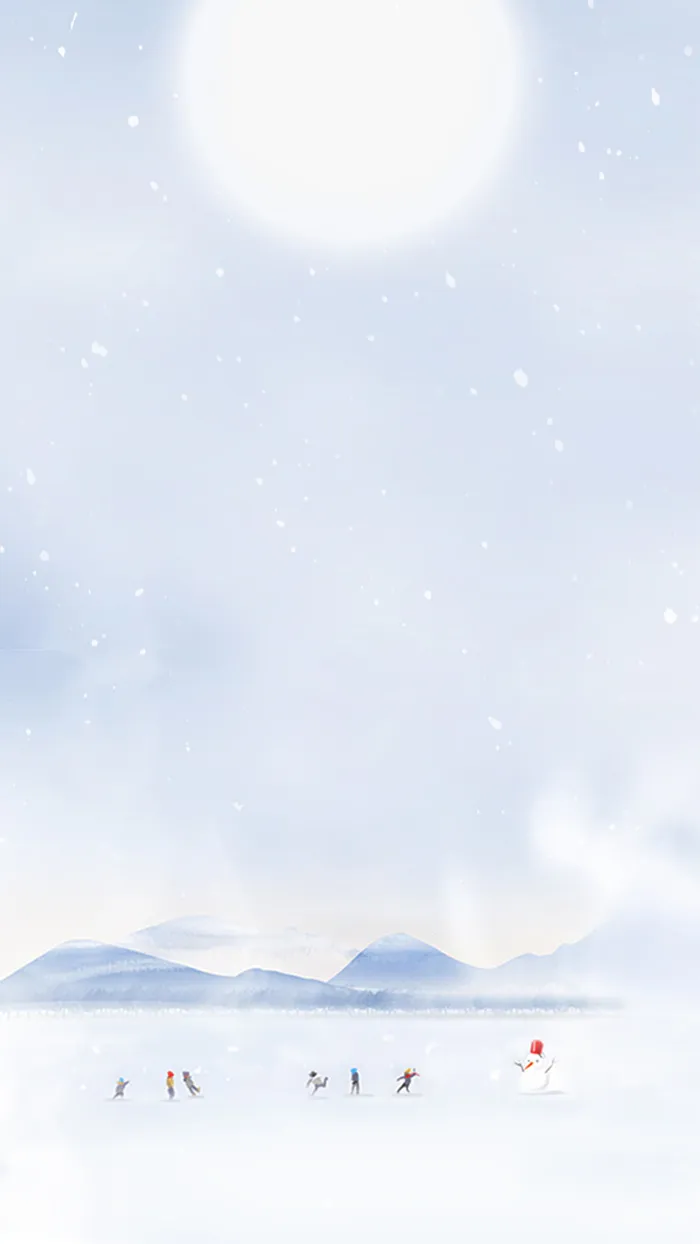 白色雪天立冬节气宣传背景素材高清