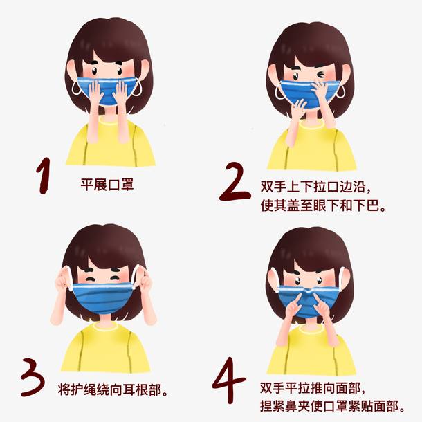 带口罩的正确做法免抠