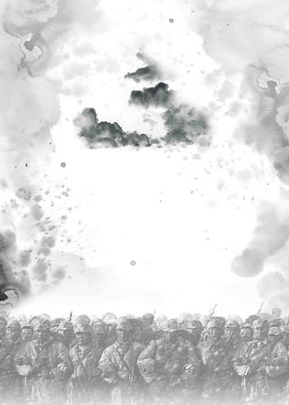 水墨军人八一建军节海报背景