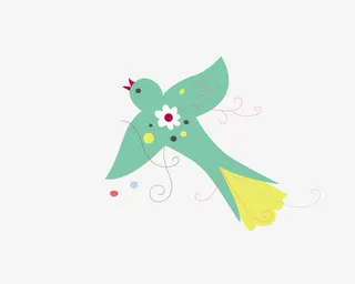 卡通童趣天空风筝插画免抠