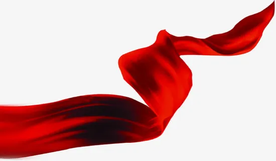红色扭动丝带图片招聘免抠