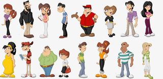 一组卡通人物免抠