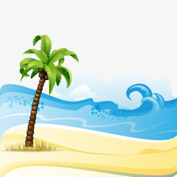 海滩元素免抠