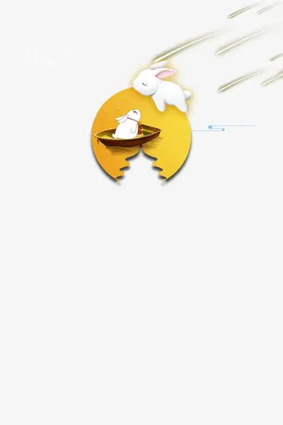 玉兔抱月图像免抠