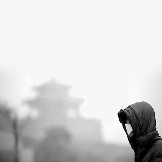 雾霾城市空气污染插画免抠