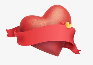 立体爱心元素装饰图案设计免抠