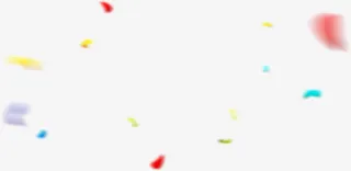 彩色飘起的彩带免抠